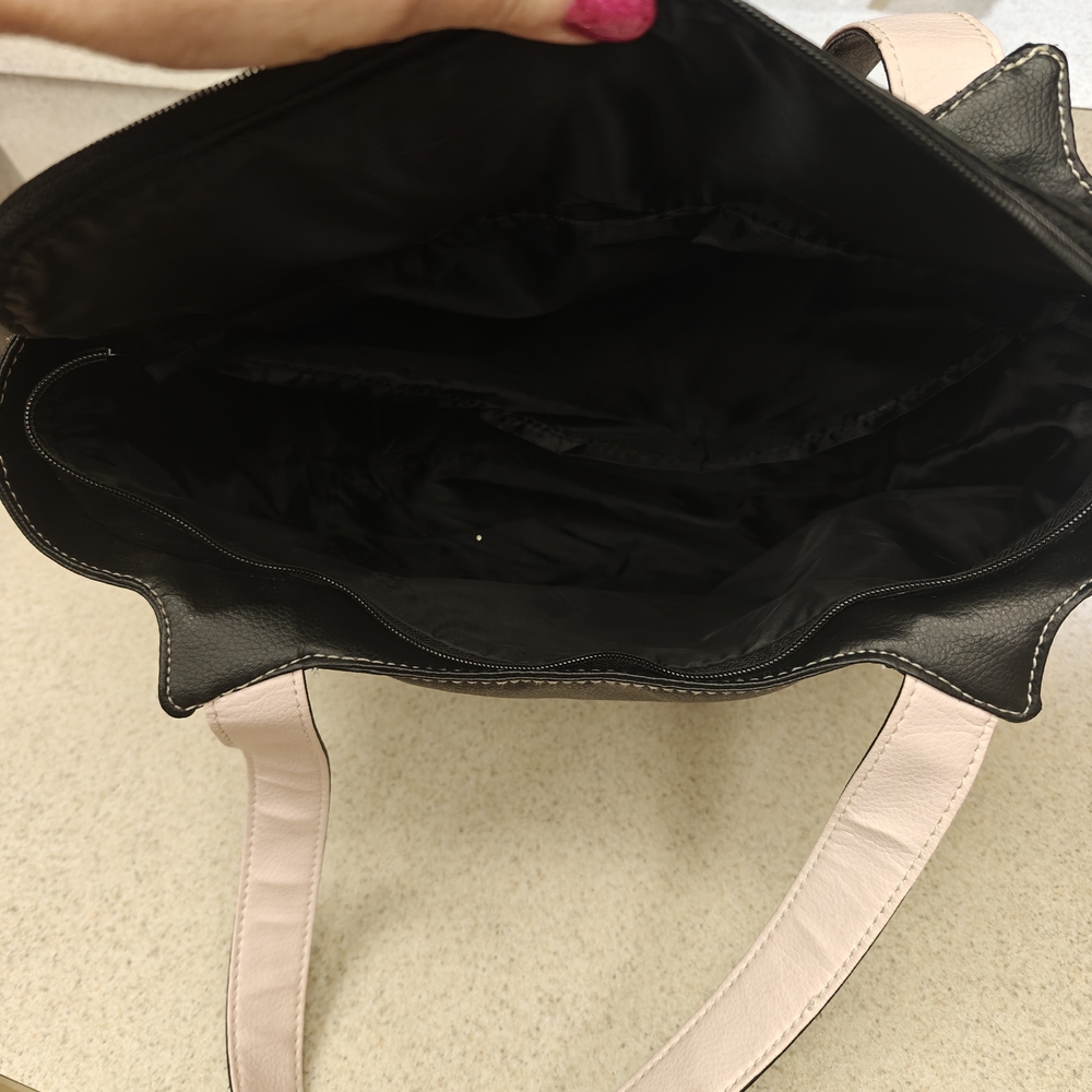 Mary Kay Black Leather Tote Bag - Picture 3 of 4